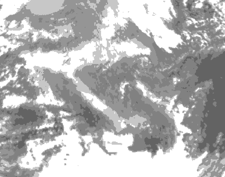 GDPS total cloud 234 hour forecast chart for Canada based on 2025/12/04 0000Z data