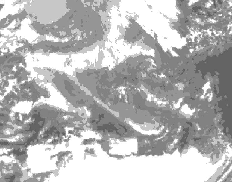 GDPS total cloud 240 hour forecast chart for Canada based on 2025/12/04 0000Z data