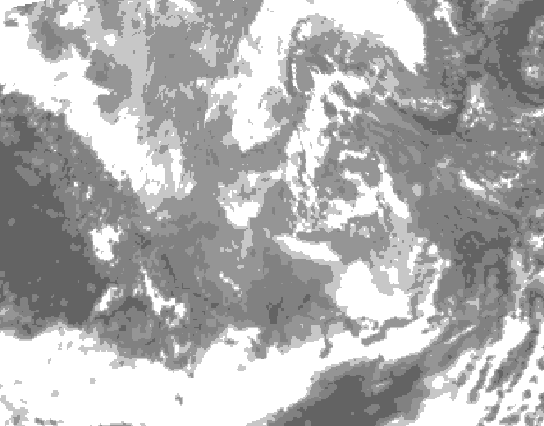 GDPS total cloud 012 hour forecast chart for Canada based on 2025/12/04 1200Z data