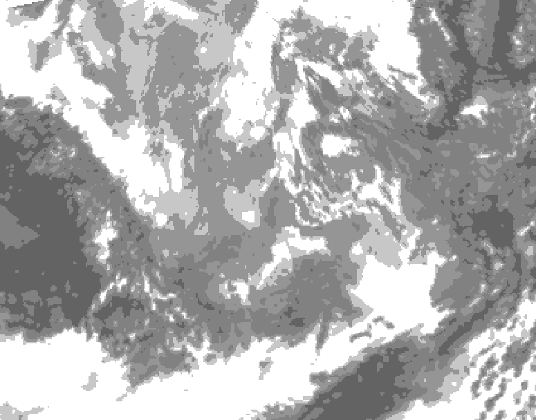 GDPS total cloud 018 hour forecast chart for Canada based on 2025/12/04 1200Z data