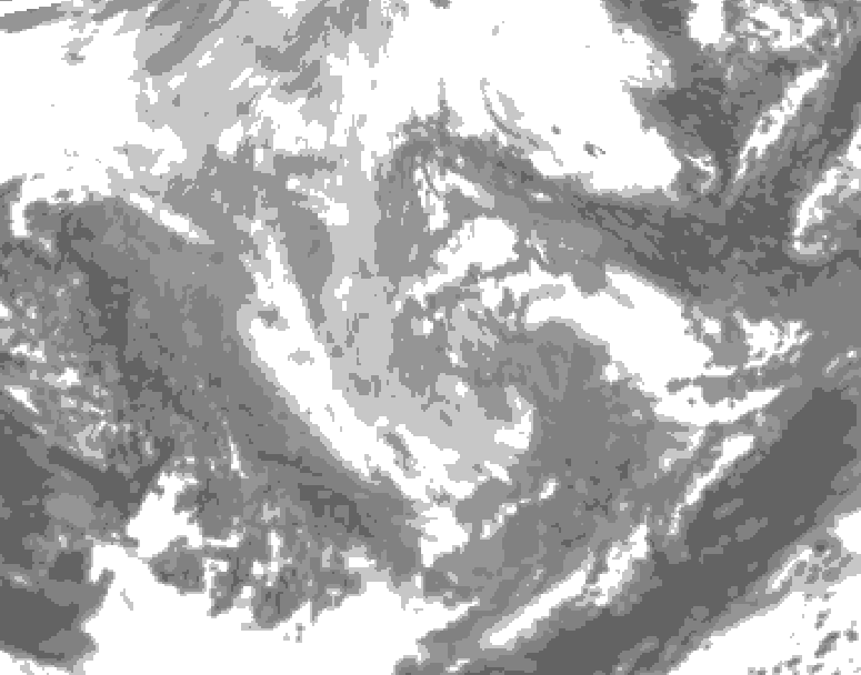 GDPS total cloud 048 hour forecast chart for Canada based on 2025/12/04 1200Z data