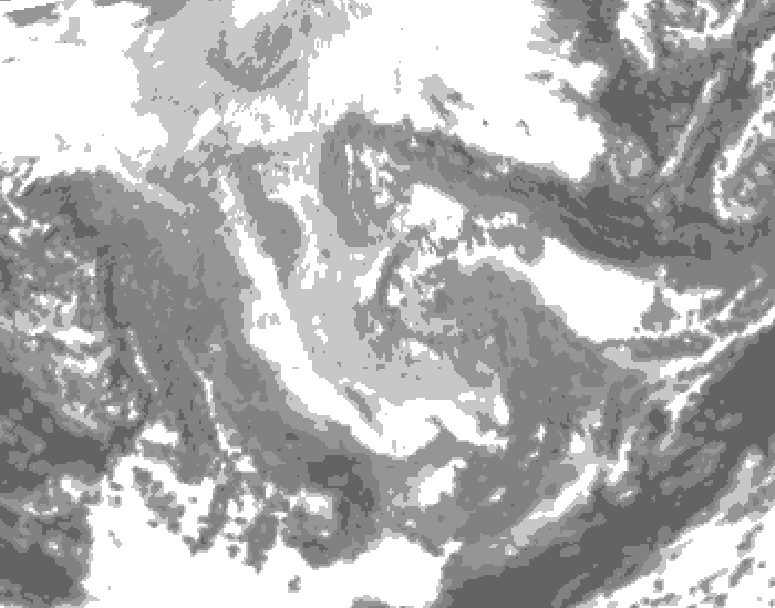 GDPS total cloud 054 hour forecast chart for Canada based on 2025/12/04 1200Z data