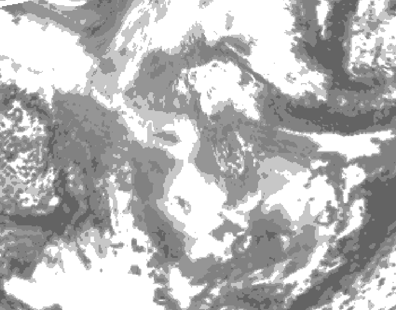 GDPS total cloud 078 hour forecast chart for Canada based on 2025/12/04 1200Z data