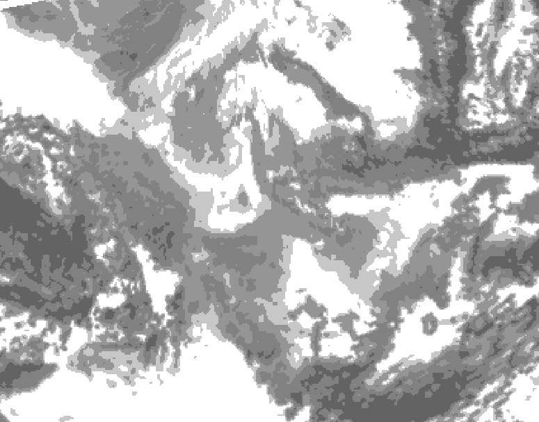 GDPS total cloud 090 hour forecast chart for Canada based on 2025/12/04 1200Z data