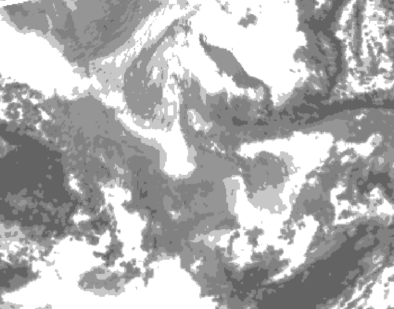 GDPS total cloud 096 hour forecast chart for Canada based on 2025/12/04 1200Z data