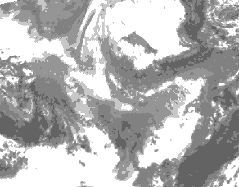 GDPS total cloud 108 hour forecast chart for Canada based on 2025/12/04 1200Z data