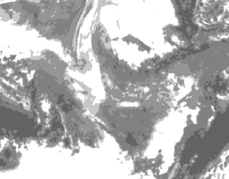GDPS total cloud 114 hour forecast chart for Canada based on 2025/12/04 1200Z data