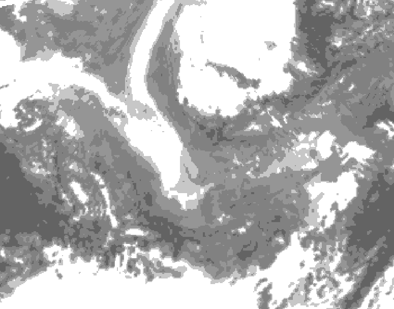 GDPS total cloud 126 hour forecast chart for Canada based on 2025/12/04 1200Z data