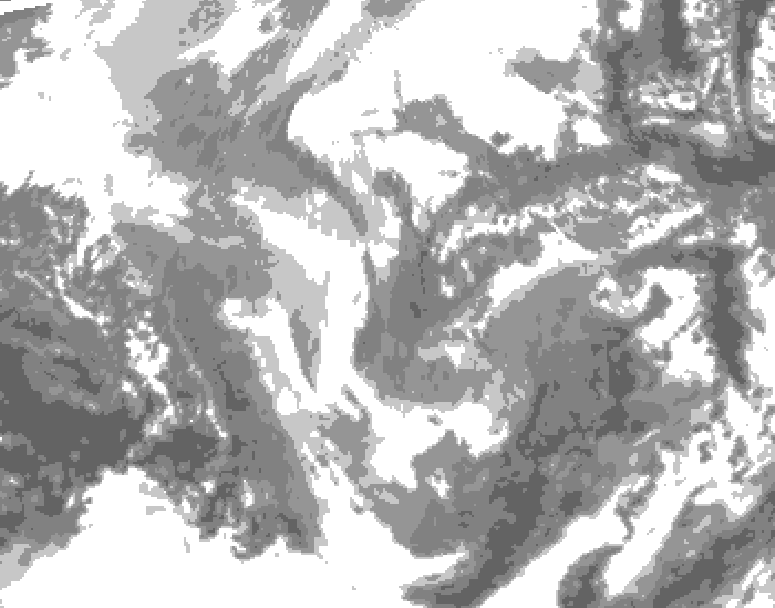 GDPS total cloud 156 hour forecast chart for Canada based on 2025/12/04 1200Z data