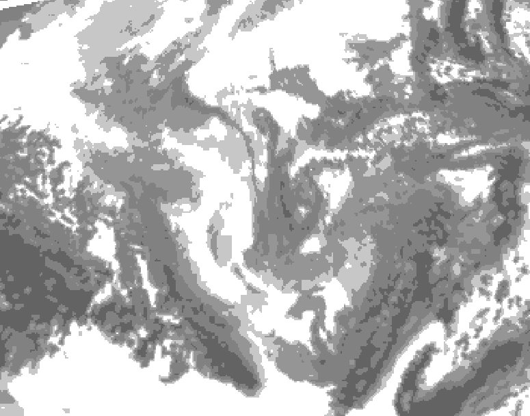 GDPS total cloud 162 hour forecast chart for Canada based on 2025/12/04 1200Z data