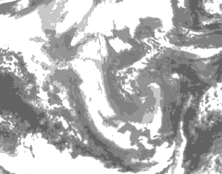 GDPS total cloud 174 hour forecast chart for Canada based on 2025/12/04 1200Z data