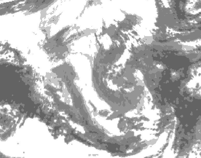 GDPS total cloud 180 hour forecast chart for Canada based on 2025/12/04 1200Z data