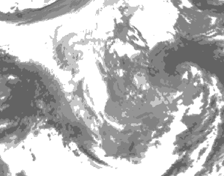 GDPS total cloud 198 hour forecast chart for Canada based on 2025/12/04 1200Z data