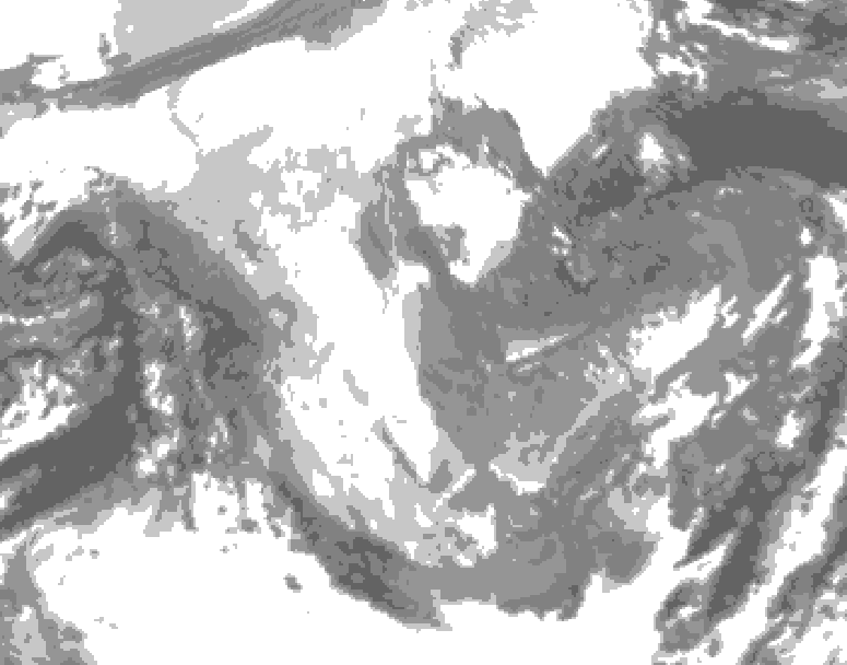 GDPS total cloud 210 hour forecast chart for Canada based on 2025/12/04 1200Z data