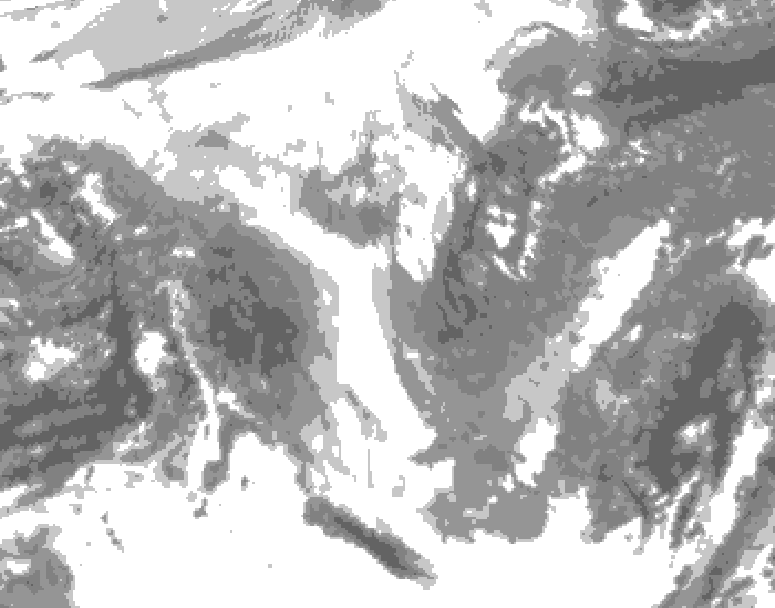 GDPS total cloud 222 hour forecast chart for Canada based on 2025/12/04 1200Z data
