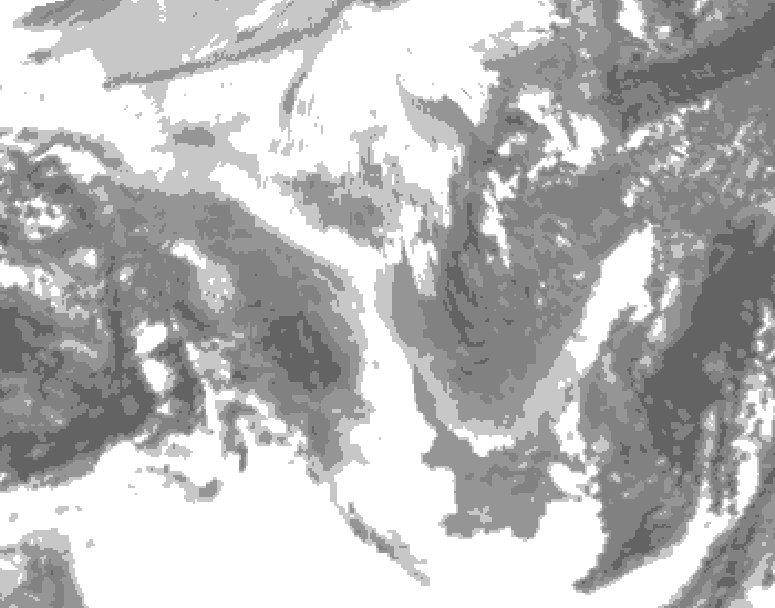 GDPS total cloud 228 hour forecast chart for Canada based on 2025/12/04 1200Z data