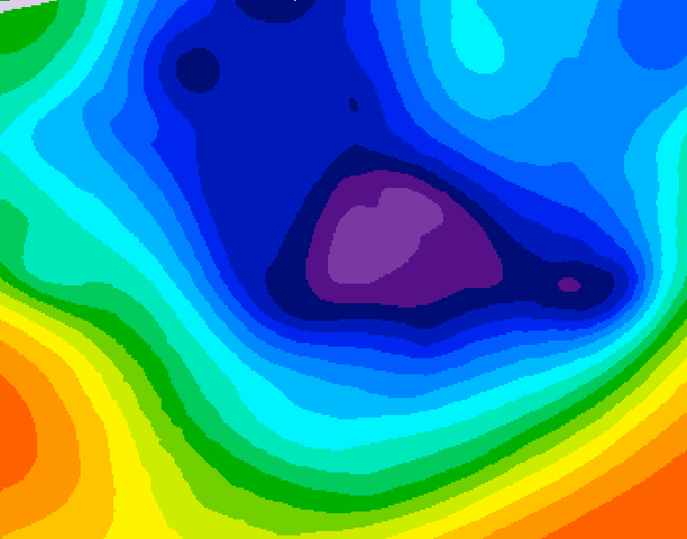 GDPS 500 millibar geopotential height 012 hour forecast chart for Canada based on 2025/12/05 0000Z data