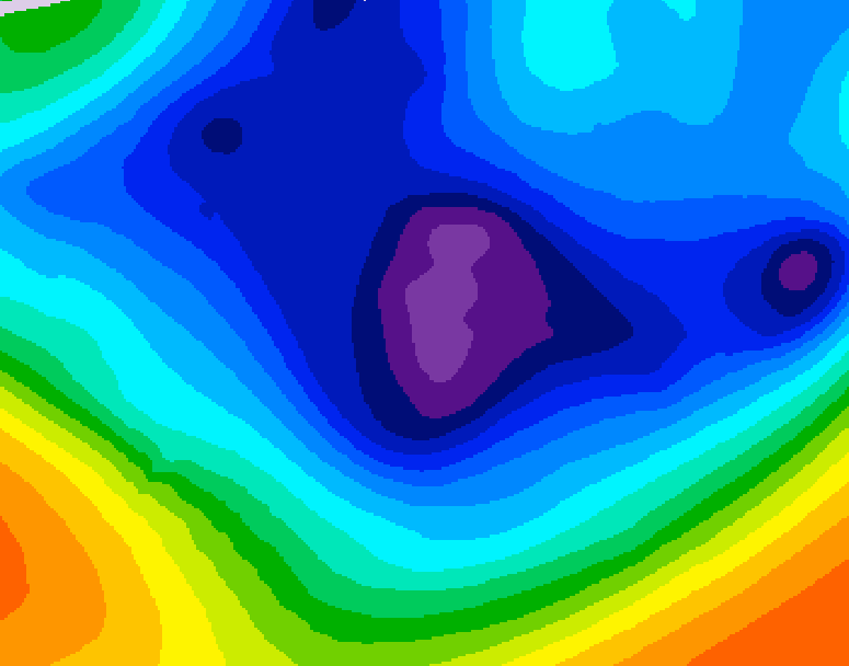 GDPS 500 millibar geopotential height 024 hour forecast chart for Canada based on 2025/12/05 0000Z data