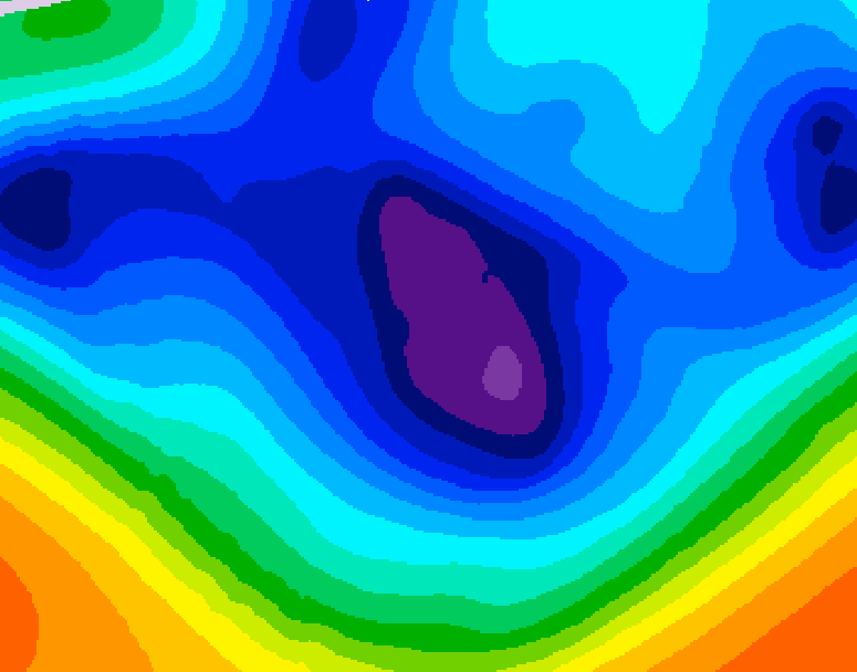 GDPS 500 millibar geopotential height 042 hour forecast chart for Canada based on 2025/12/05 0000Z data