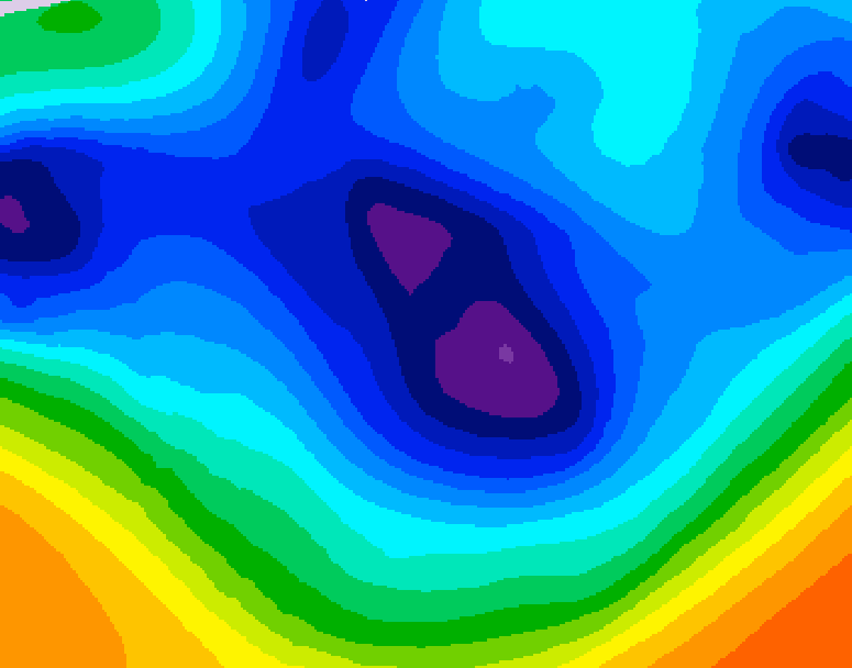 GDPS 500 millibar geopotential height 048 hour forecast chart for Canada based on 2025/12/05 0000Z data