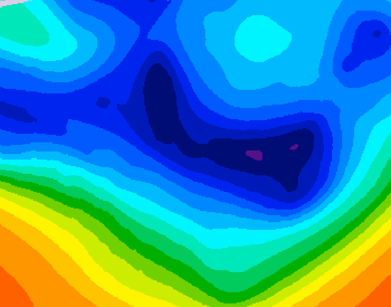 GDPS 500 millibar geopotential height 084 hour forecast chart for Canada based on 2025/12/05 0000Z data
