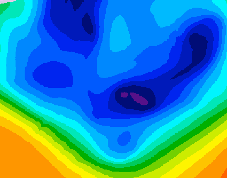 GDPS 500 millibar geopotential height 132 hour forecast chart for Canada based on 2025/12/05 0000Z data
