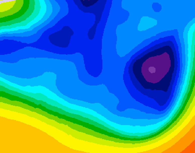 GDPS 500 millibar geopotential height 222 hour forecast chart for Canada based on 2025/12/05 0000Z data