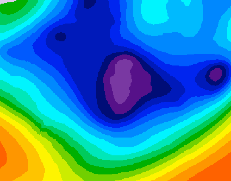 GDPS 500 millibar geopotential height 012 hour forecast chart for Canada based on 2025/12/05 1200Z data
