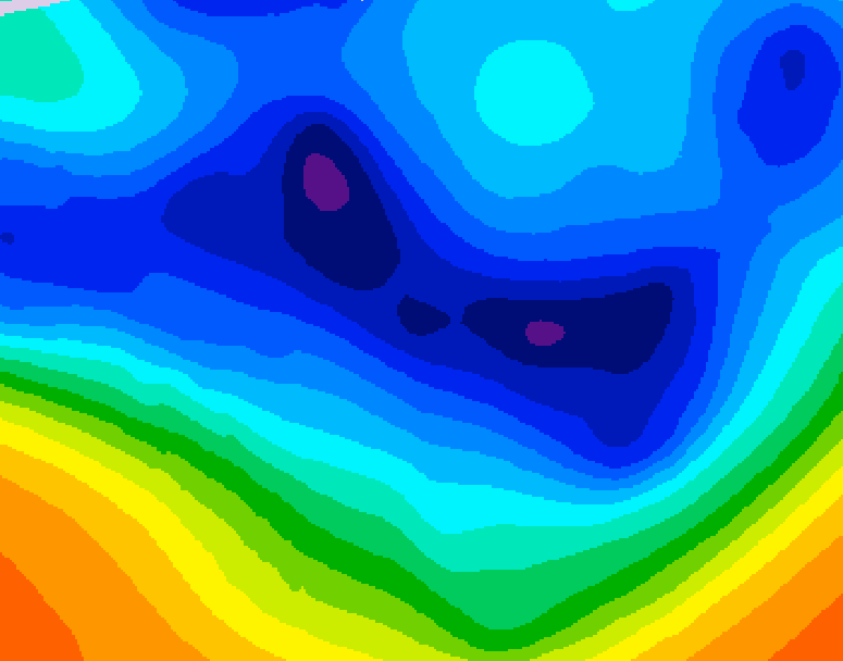 GDPS 500 millibar geopotential height 072 hour forecast chart for Canada based on 2025/12/05 1200Z data