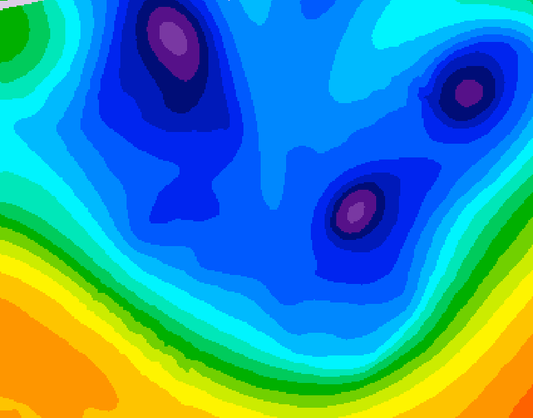 GDPS 500 millibar geopotential height 132 hour forecast chart for Canada based on 2025/12/05 1200Z data