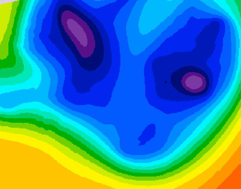GDPS 500 millibar geopotential height 180 hour forecast chart for Canada based on 2025/12/05 1200Z data