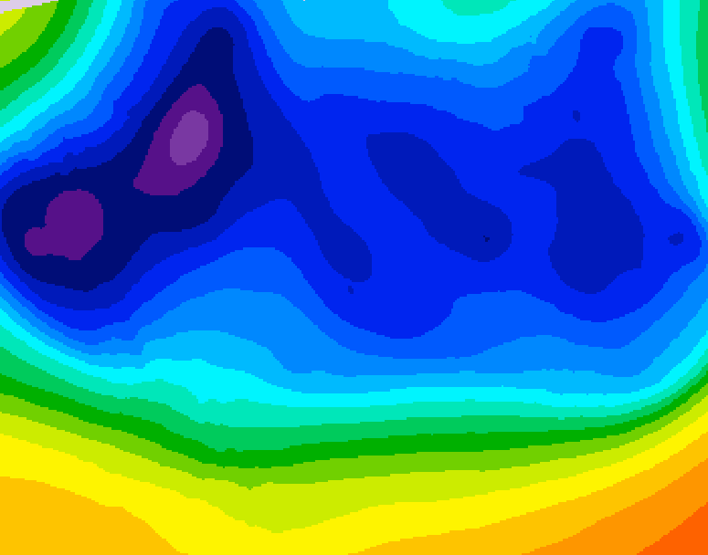 GDPS 500 millibar geopotential height 222 hour forecast chart for Canada based on 2025/12/05 1200Z data