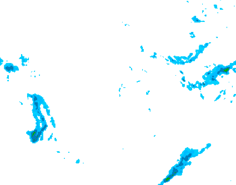 GDPS precipitation 018 hour forecast chart for Canada based on 2025/12/05 0000Z data
