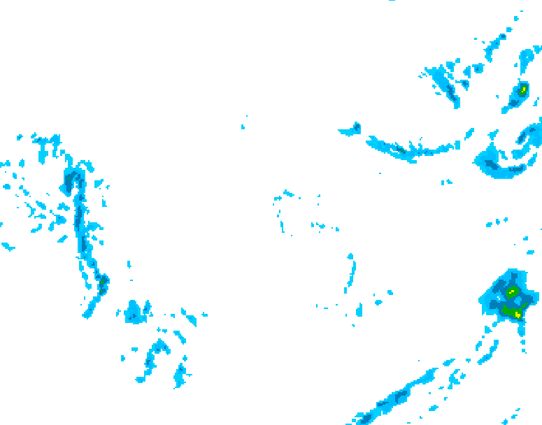 GDPS precipitation 036 hour forecast chart for Canada based on 2025/12/05 0000Z data