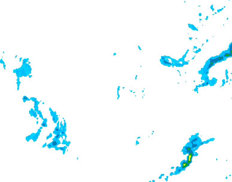 GDPS precipitation 012 hour forecast chart for Canada based on 2025/12/05 1200Z data