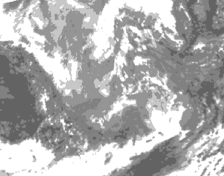 GDPS total cloud 006 hour forecast chart for Canada based on 2025/12/05 0000Z data
