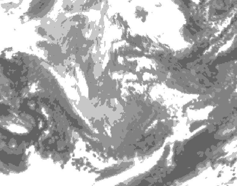 GDPS total cloud 024 hour forecast chart for Canada based on 2025/12/05 0000Z data