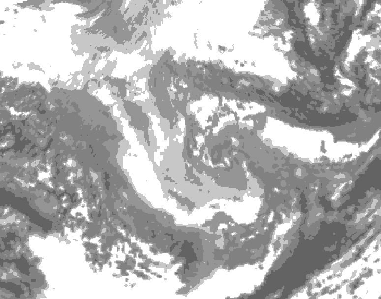 GDPS total cloud 048 hour forecast chart for Canada based on 2025/12/05 0000Z data