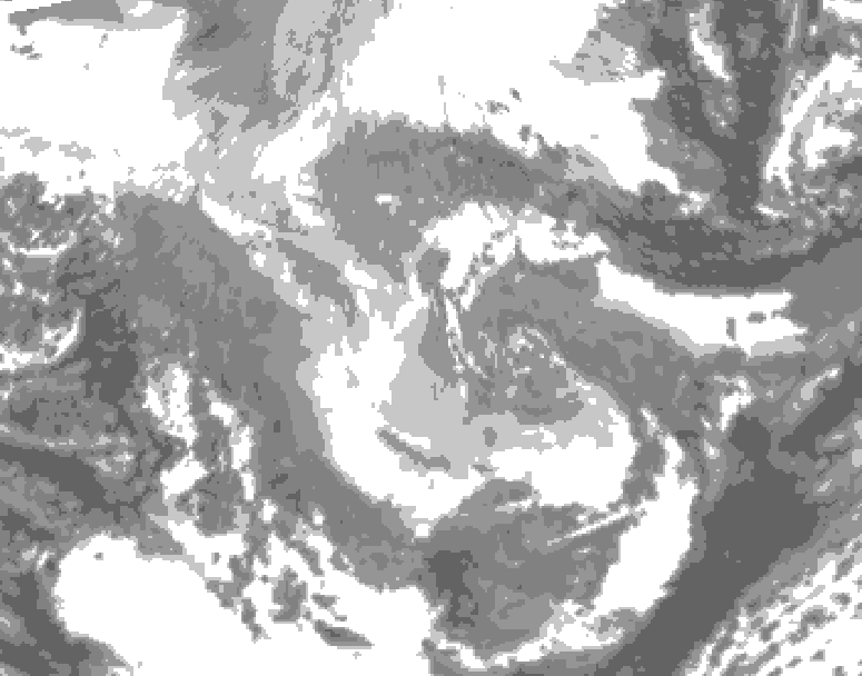 GDPS total cloud 054 hour forecast chart for Canada based on 2025/12/05 0000Z data