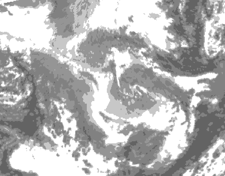 GDPS total cloud 060 hour forecast chart for Canada based on 2025/12/05 0000Z data