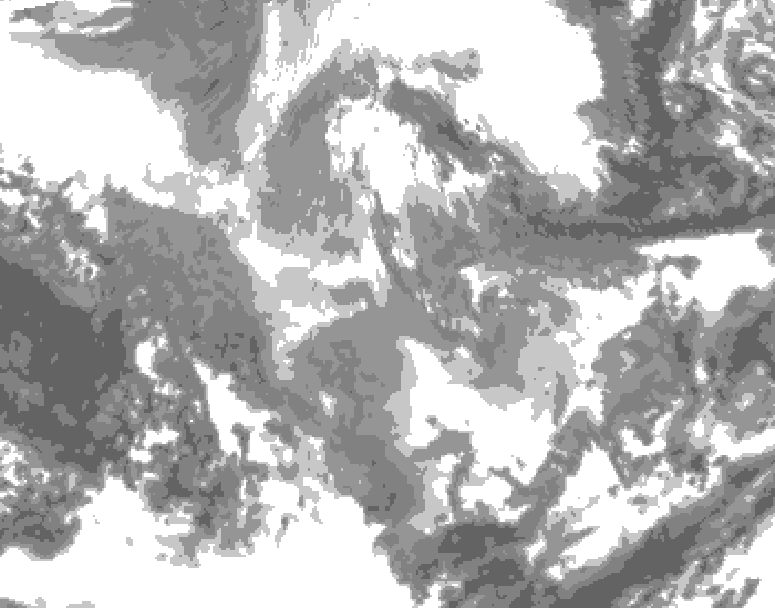 GDPS total cloud 078 hour forecast chart for Canada based on 2025/12/05 0000Z data