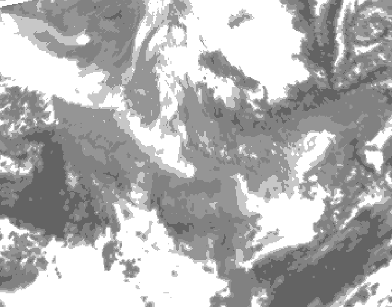 GDPS total cloud 090 hour forecast chart for Canada based on 2025/12/05 0000Z data