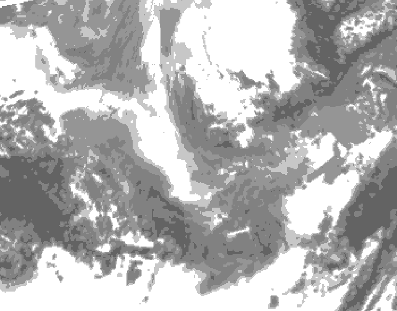 GDPS total cloud 114 hour forecast chart for Canada based on 2025/12/05 0000Z data