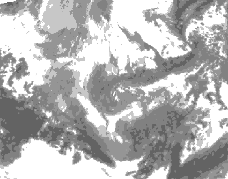 GDPS total cloud 144 hour forecast chart for Canada based on 2025/12/05 0000Z data