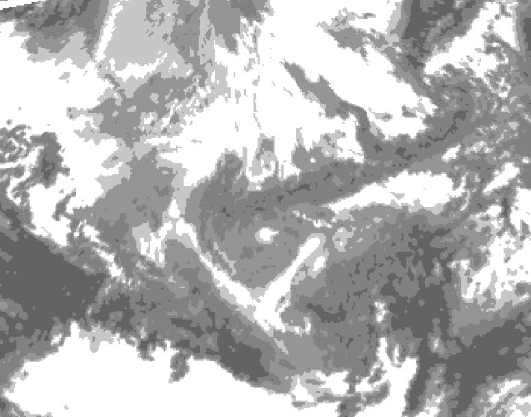GDPS total cloud 150 hour forecast chart for Canada based on 2025/12/05 0000Z data