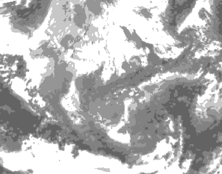 GDPS total cloud 156 hour forecast chart for Canada based on 2025/12/05 0000Z data