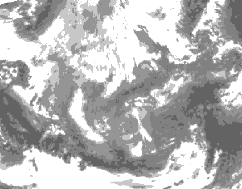 GDPS total cloud 162 hour forecast chart for Canada based on 2025/12/05 0000Z data