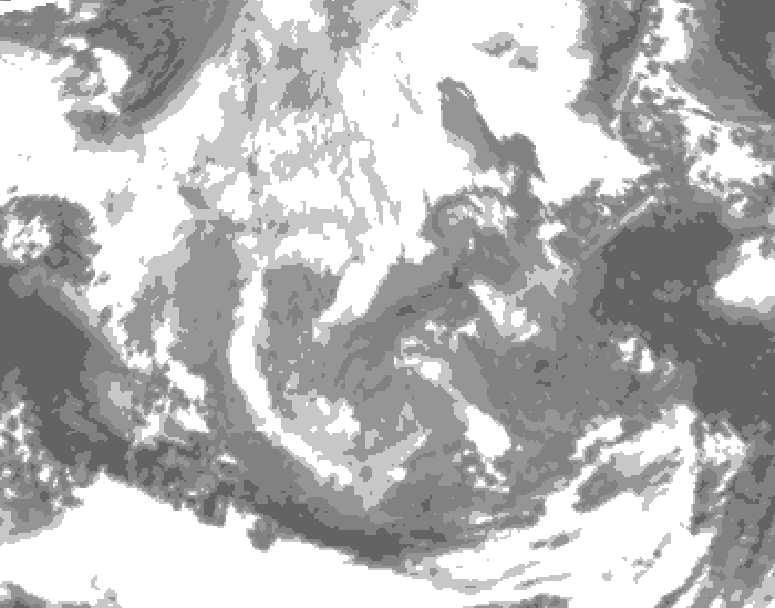 GDPS total cloud 168 hour forecast chart for Canada based on 2025/12/05 0000Z data