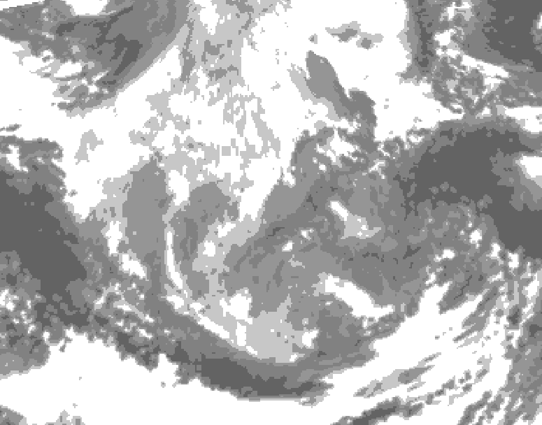 GDPS total cloud 174 hour forecast chart for Canada based on 2025/12/05 0000Z data
