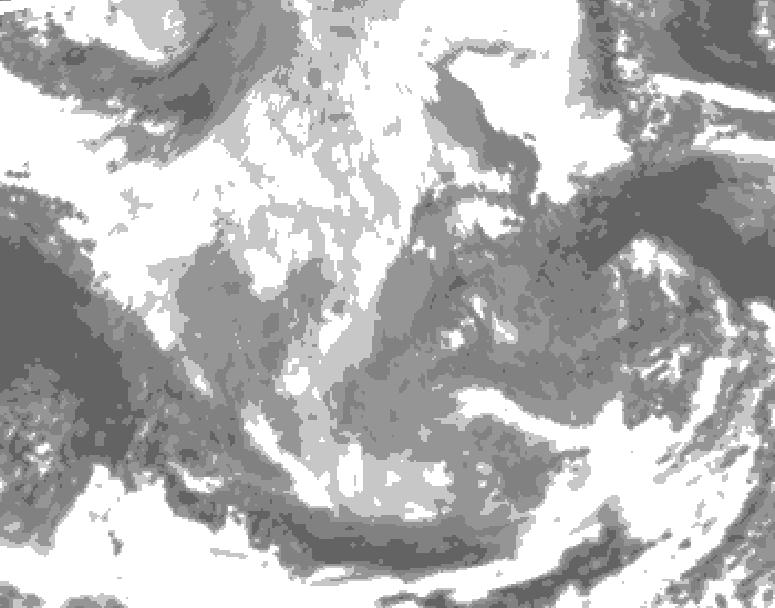 GDPS total cloud 180 hour forecast chart for Canada based on 2025/12/05 0000Z data